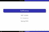 Mathematical Statistics, Lecture 6 Sufficiency · 2020-01-03 · Suﬃciency Given T (X ) = t, the choice of tuple X does not require knowledge of θ. After knowing T (X ) = t, the