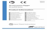Product Information Air Percussive Hammer · PDF file 2020-01-07 · zos en cualquier acoplamiento de manguera sin apagador interno para evitar que las mangueras den latigazos en caso