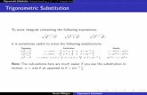Trigonometric SubstitutionIntegrals involving 2 + Trigonometric apilking/Math10560/Lectures/Lecture... · PDF file 2020-03-16 · Trigonometric SubstitutionIntegrals involving q a2