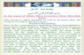 In the name of Allah, Most Gracious, Most · PDF file 2011-01-03 · occasioned its revelation.” Further on he quotes Imam Badr ad-Din Zarkashi’s view from his Al-Burhan fi Ulum