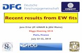 Recent results from EW ﬁts · 2018-07-23 · Jens Erler (IF-UNAM & JGU Mainz) Higgs Hunting 2018 Paris, France July 23–25, 2018 Recent results from EW ﬁts