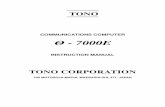 COMMUNICATIONS COMPUTER Θ - 7000E Theta-7000E Manual.… · tono communications computer Θ - 7000e instruction manual tono corporation 230 motosoja-machi, maebashi-shi, 371. japan