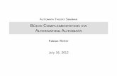 B£¼chi Complementation via Alternating Automata Automata Theory Seminar Buchi Complementation via¢¨
