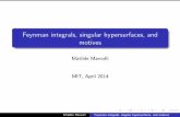 Feynman integrals, singular hypersurfaces, and matilde/MITslides.pdf · PDF file Matilde Marcolli Feynman integrals, singular hypersurfaces, and motives Conjecture was rst veri ed