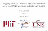 Tagging the EMC e ect in N using the BAND and LAD ...crex.fmf.uni-lj.si/eep17/schmidt_bled.pdf · Tagging the EMC e ect in d(e;e0N) reactions using the BAND and LAD detectors at JLab12