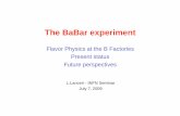 The BaBar experiment...July 7, 2009 L.Lanceri - INFN Seminar 6 DIRC (PID)144 quartz bars 11000 PMs 1.5T solenoid EMC 6580 CsI(Tl) crystals Drift Chamber 24 stereo layers 16 axial layers