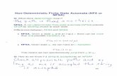 Non-Deterministic Finite State Automata (NFA or NFSA)bretscher/b36/f13/lectures/Nfa_in... · 2013-12-02 · Non-Deterministic Finite State Automata (NFA or NFSA) Q: What does deterministic