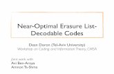 Near-Optimal Erasure List- Decodable Codescmsa.fas.harvard.edu/wp-content/uploads/2016/12/ELDC_Harvard.pdf · Near-Optimal Erasure List-Decodable Codes Dean Doron (Tel-Aviv University)
