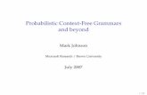 Probabilistic Context-Free Grammars and Context-Free Grammars and beyond Mark Johnson Microsoft Research / Brown University July 2007 1/87. Outline Introduction Formal languages and