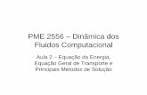 PME 2556 – Dinâmica dos Fluidos Computacionalsites.poli.usp.br/d/pme2556/PME2556_aula2.pdf · PME 2556 – Dinâmica dos Fluidos Computacional Aula 2 – Equa ção da Energia,