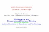 Matrix Decompositions and Quantum Circuit Design · Matrix Decompositions and Quantum Circuit Design Stephen S. Bullock (joint with Vivek V.Shende,Igor L.Markov, U.M. EECS) Mathematical