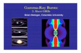 Gamma-Ray Bursts · Binary Neutron Star Mergers NS NSNS! N ˙ merge-4~ 10-5"10 yr-1 10 Known Galactic NS-NS Binaries (Lorimer 2008) T merge = 300 Myr (Kalogera et al. 2004)! Hulse-Taylor
