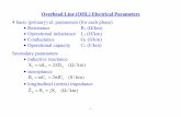 Overhead Line (OHL) Electrical ParametersOverhead Line (OHL) Electrical Parameters 4 basic (primary) el. parameters (for each phase) • Resistance R ... current density distribution