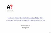 Lecture 3: Vector-Controlled Induction Motor Drive · Vector Control Methods I Based on the dynamic motor model I Rotor-ﬂux-oriented vector control, direct torque control (DTC)