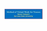 Steven Vukazich San Jose State University Virtual W… · External Virtual Work for a Truss Member $ 2, # $ 3 A= Cross sectional area E= Modulus of Elasticity! 2=3$ 4 1. Apply a virtual