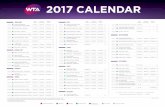 WTA Calendar 2017 PM - road2sport.com · OCT 23 BNP Paribas WTA Finals Singapore IH presented by SC Global - Singapore 8/-/8-OCT 30 WTA Elite Trophy - Zhuhai 12/-/6 - $2,280,935 H