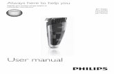 User manual - Philips · Turbo function (BT7085/QT4070 only) You can use the turbo function for greater suction power and increased cutting speed. 1 Switch on the appliance. 2 Press