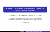 Reduced Density Matrix Functional Theory for Many Electron ...sharma/talks/mafelap.pdf · Reduced density matrix functional theory Gilbert’s Theorem [PRB 12, 2111 (1975)] (HK for
