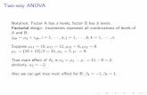 Two-way ANOVA - James Madison Universityeduc.jmu.edu/~chen3lx/math321/chapter6.pdf · Two-way ANOVA Notation: Factor A has a levels, factor B has b levels. Factorial design: treatments