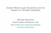 Ocean Mixed Layer Dynamics and its Impact on Climate Variability · 2013-06-21 · Ocean Mixed layer • Turbulence creates a well mixed surface layer where temperature (T), salinity