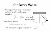 Oscillatory Motion - University of Albertakbeach/phys420_580_2009/docs/...Oscillatory Motion ‣ Important features: ‣ oscillations are perfectly regular in time and continue forever
