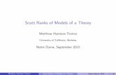 Scott Ranks of Models of a Theory - math.berkeley.edumattht/slides/nd2015.pdf · We will answer these questions as applications of a general construction. Matthew Harrison-Trainor