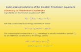 Cosmological solutions of the Einstein-Friedmann equations ...fjeger/Cosmolect1-7.pdf · Cosmological solutions of the Einstein-Friedmann equations Summary of Friedmann’s equations