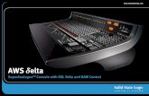 AWS δelta€¦ · AWS δelta delivers elegant, ergonomic physical control with dedicated heavy duty DAW transport, V-Pot multifunction encoders with position indicating LED’s,