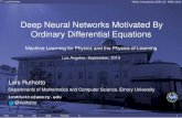 Deep Neural Networks Motivated By Ordinary Differential ...lruthot/talks/2019-LR-IPAM-ODE.pdf · Deep Learning Revolution (?) 8 >> >< >> >: Y j+1 = ˙(K +b )