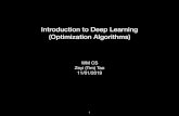 Introduction to Deep Learning (Optimization …liqun/teaching/cs680_19f/dl2.pdfIntroduction to Deep Learning (Optimization Algorithms)!1 Topics SGD SGDM AdaGrad Adam AdaDelta RMSprop