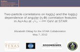 Two-particle correlations on log(pt) and the log(pE. Oldag, U.T. Austin, INT Workshop - The "Ridge", May 2012 4 • The reference distribution was event normalized with a correction