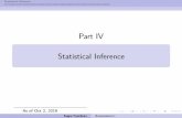 Part IV Statistical Inference - sjp/Teaching/ecm/lectures/ecmc4.pdf · PDF file Part IV Statistical Inference As of Oct 2, 2019 Seppo Pynn onen Econometrics I. Statistical Inference