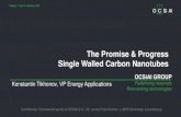 The Promise & Progress Single Walled Carbon Nanotubes · NITRILE LATEX 0.05% TUBALL™ NATURAL LATEX 0.03%TUBALL™ 104 Ohm*m 105 Ohm*m CASE 5: NATURAL & NITRILE ANTISTATIC LATEX