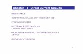Chapter - 1 Direct Current Circuitscremaldi/PHYS321/chapter-1.pdf · (5) Physical currents through components can be determined from i1 and i2. +Va-i1 R1 +i2 R1 = 0 +Vb -i2 R2 -i2