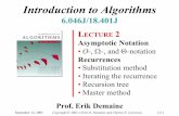 Introduction to Algorithms - MIT OpenCourseWare · 2020-01-30 · Introduction to Algorithms 6.046J/18.401J LECTURE 2 Asymptotic Notation ... ο(g(n)) = { f(n) : for any constant
