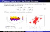 Whiskered invariant tori for bered dynamics. · Whiskered invariant tori for bered dynamics. We consider bered holomorphic dynamics, generated by the skew product over the translation