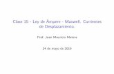 Clase 15 - Ley de Àmpere - Maxwell. Corrientes de ...matera/fisicaii/2019/pdf/clase-15.pdf · Clase 15 - Ley de Àmpere - Maxwell. Corrientes de Desplazamiento. Prof.JuanMauricioMatera