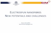 ELECTROSPUN NANOFIBRES N POTENTIALS AND CHALLENGES · Production of nanofibre based media - As rolled goods with or without substrate - With grammage between 0.05 - 100 g m-2 Semi-industrial