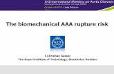 The biomechanical AAA rupture riskchuliege-imaa.be/pdf/presentations_2012/15h30 Gasser.pdf · Biomech. rupture risk assesment Clinical Problem Comp. Model Model Prediction Treatment