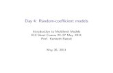 Day 4: Random-coefficient models - Ken Benoit's website · Measures of t for random intercept models I Consider a null model without covariates, compared to a model with covariates