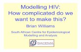 Modelling HIV: How complicated do we want to make this? · Exponential rise give R 0 = β /µ = 4.7. Logistic increase to a steady state prevalence of (R 0 –1)/R 0 = 0.8. 0.00 0.05