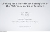 Looking for a worldsheet description of the Nekrasov ...research.ipmu.jp/seminar/sysimg/seminar/682.pdf · The Nekrasov partition function can be deﬁned as a 5d index: Z (a, 1,