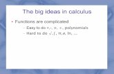 The big ideas in calculus - Wellesleypalmer.wellesley.edu/~aschultz/f11/math116/Fourier_presentation.pdf · The big ideas in calculus Functions are complicated – Easy to do +,-,