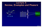 Lecture 3: Review, Examples and Phasors · Lecture 3, p 7 Act 1 -Solution The speed of sound in air is a bit over 300 m/s , and the speed of light in air is about 300,000,000 m/s