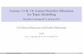 Lecture 13 & 14: Latent Dirichlet Allocation for Topic Modellingmlg.eng.cam.ac.uk/teaching/4f13/1415/lect1314.pdf · 2015-09-25 · Rasmussen and Ghahramani Lecture 13 & 14: Latent