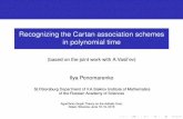 Recognizing the Cartan association schemes in polynomial martin.milanic/AGTAC 2015 slides... · PDF file 2015-09-23 · Recognizing the Cartan association schemes in polynomial time