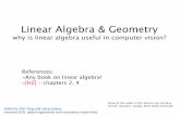 Linear Algebra & Geometryclasses.engr.oregonstate.edu/.../extra/LA-geometry.pdf · Linear Algebra & Geometry why is linear algebra useful in computer vision? Some of the slides in
