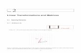 Linear Transformations and Matrices•Relate linear transformations and matrix-vector multiplication. •Understand and exploit how a linear transformation is completely described