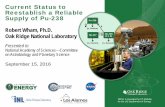 Current Status to Reestablish a Reliable Supply of Pu-238 · 2016-10-12 · ORNL is managed by UT -Battelle for the US Department of Energy Click to edit Master subtitle style Pu-238