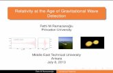 Relativity at the Age of Gravitational Wave Detection€¦ · Relativity at the Age of Gravitational Wave Detection Fethi M Ramazanoglu˘ Princeton University 0 1000 2000 3000-0.002-0.001